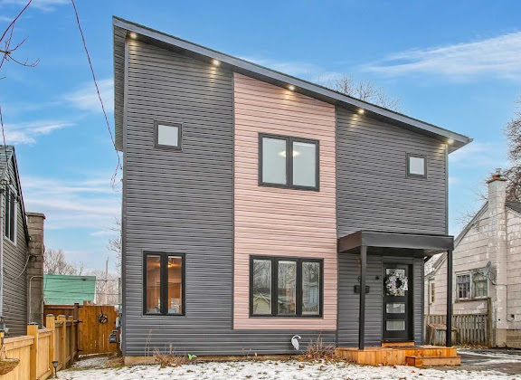 Modern two-tone home addition exterior, Scarborough
