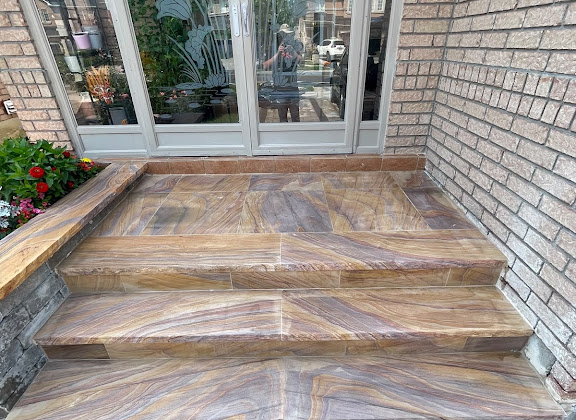Natural stone finishing detail from a Vanguard Build project